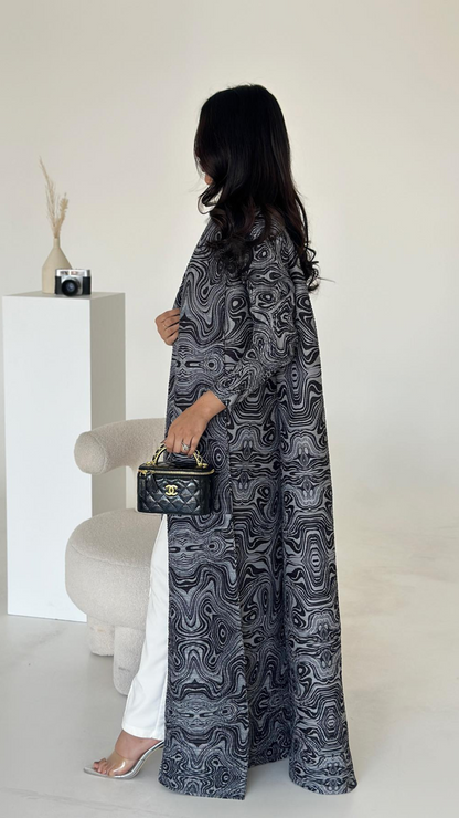 Charcoal Mirage Abaya | EL DESIGNS